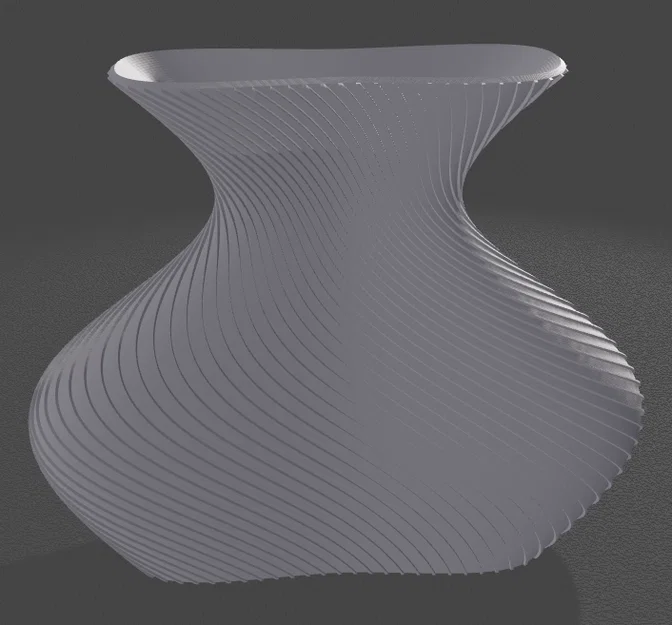 Mẫu bình hoa trang trí 3D Vase2 thiết kế xoắn ốc hiện đại - Image 1