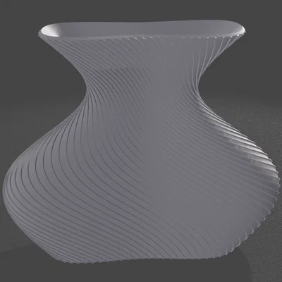 Mẫu bình hoa trang trí 3D Vase2 thiết kế xoắn ốc hiện đại