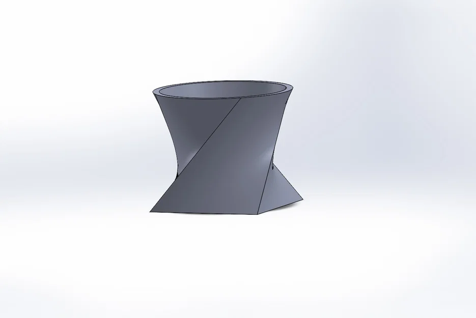 Mẫu chậu cây 3D Flower pot 01 xoắn ốc hiện đại - Image 1