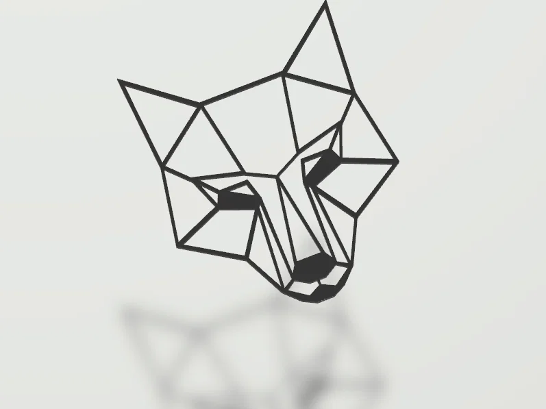 Tranh treo tường hình đầu cáo (Cute Fox Wall Art) phong cách hình học - Image 2