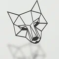 Tranh treo tường hình đầu cáo (Cute Fox Wall Art) phong cách hình học - Thumbnail 2