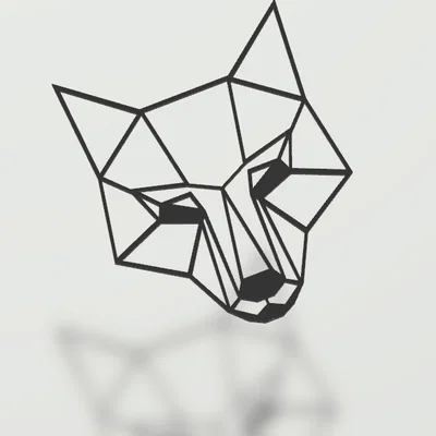 Tranh treo tường hình đầu cáo (Cute Fox Wall Art) phong cách hình học