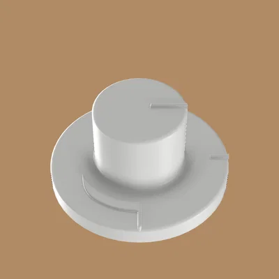 Nút vặn lò nướng 6.5mm có ký hiệu nhiệt độ - File in 3D STL