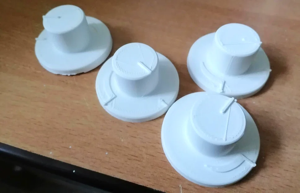 Nút vặn lò nướng 6.5mm có ký hiệu nhiệt độ - File in 3D STL - Image 6