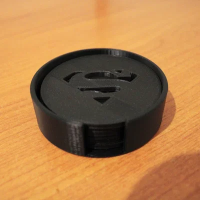 Bộ Lót Ly Logo DC Heroes Kèm Giá Đựng