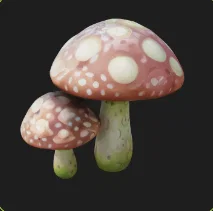 Mô hình cụm nấm nhỏ trang trí (Little Mushroom Cluster) 3D - Image 1