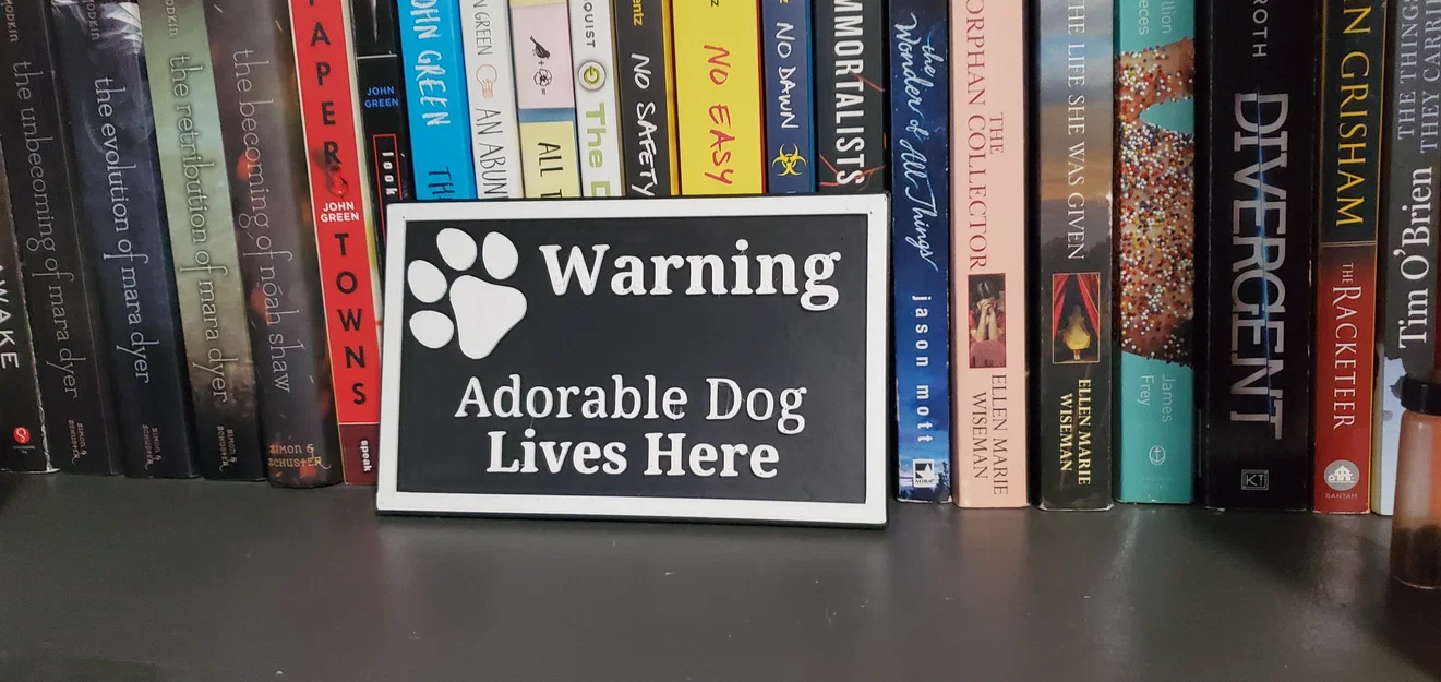 Bảng hiệu in 3D: Cảnh báo có chó đáng yêu (Warning Adorable Dog) - Image 1