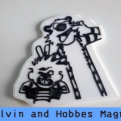 Nam châm Calvin and Hobbes trang trí 3D độc đáo
