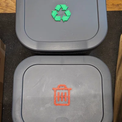 Biểu tượng phân loại rác in 3D (Recycling & Trash Symbols)