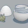 Mô hình 3D quả trứng giấu chú thỏ đáng yêu (Rabbit inside egg) - Thumbnail 1