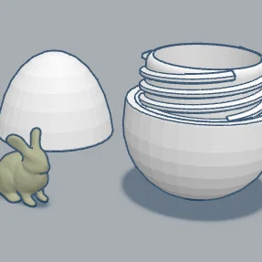 Mô hình 3D quả trứng giấu chú thỏ đáng yêu (Rabbit inside egg)