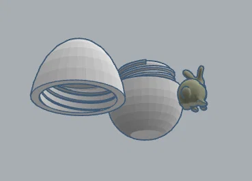 Mô hình 3D quả trứng giấu chú thỏ đáng yêu (Rabbit inside egg) - Image 2