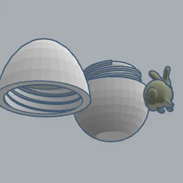 Mô hình 3D quả trứng giấu chú thỏ đáng yêu (Rabbit inside egg)