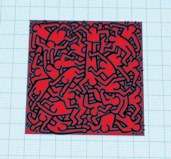 Miếng lót ly nghệ thuật phong cách Keith Haring - In 3D dễ dàng - Image 3
