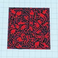 Miếng lót ly nghệ thuật phong cách Keith Haring - In 3D dễ dàng - Thumbnail 3