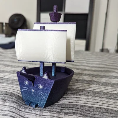 Mô hình in 3D Cat Boat: Thuyền mèo dễ thương cho góc làm việc
