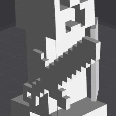 Mô hình 3D Minecraft Creeper cầm kiếm cực ngầu cho game thủ
