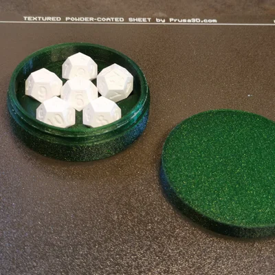 Bộ xúc xắc 12 mặt kèm hộp đựng (Dice Box) in 3D độc đáo