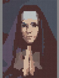 Mô hình tranh ghép Christian Nun (Nữ tu cầu nguyện) 3D Pixel Art - Image 1
