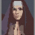 Mô hình tranh ghép Christian Nun (Nữ tu cầu nguyện) 3D Pixel Art - Thumbnail 1