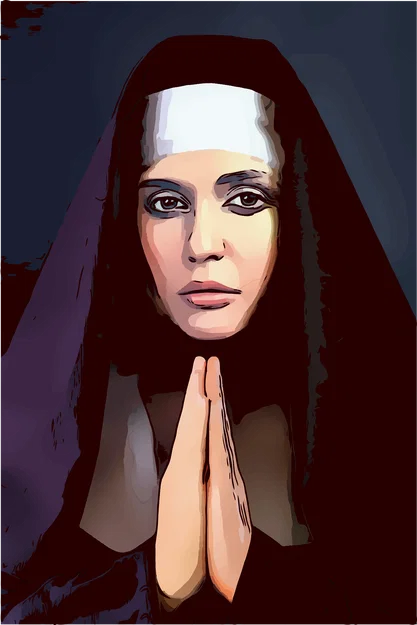 Mô hình tranh ghép Christian Nun (Nữ tu cầu nguyện) 3D Pixel Art - Image 2