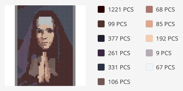 Mô hình tranh ghép Christian Nun (Nữ tu cầu nguyện) 3D Pixel Art - Image 3