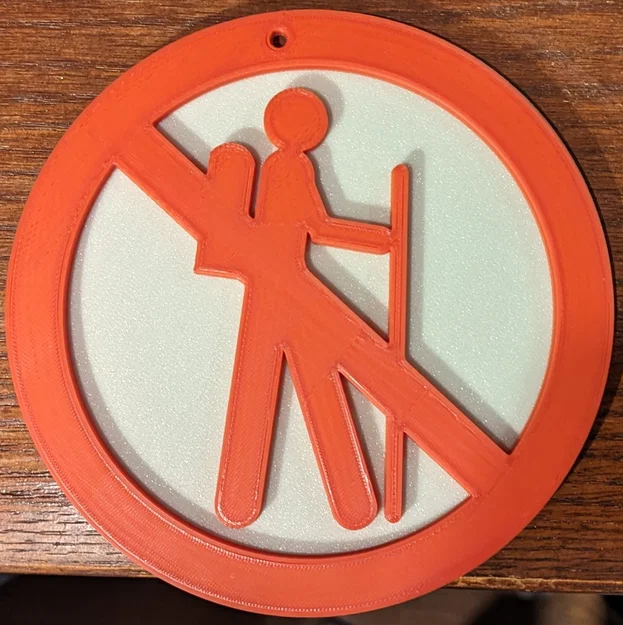 Mô hình 3D biển báo cấm đi bộ đường dài (No Hiking Trail Blaze) - Image 1