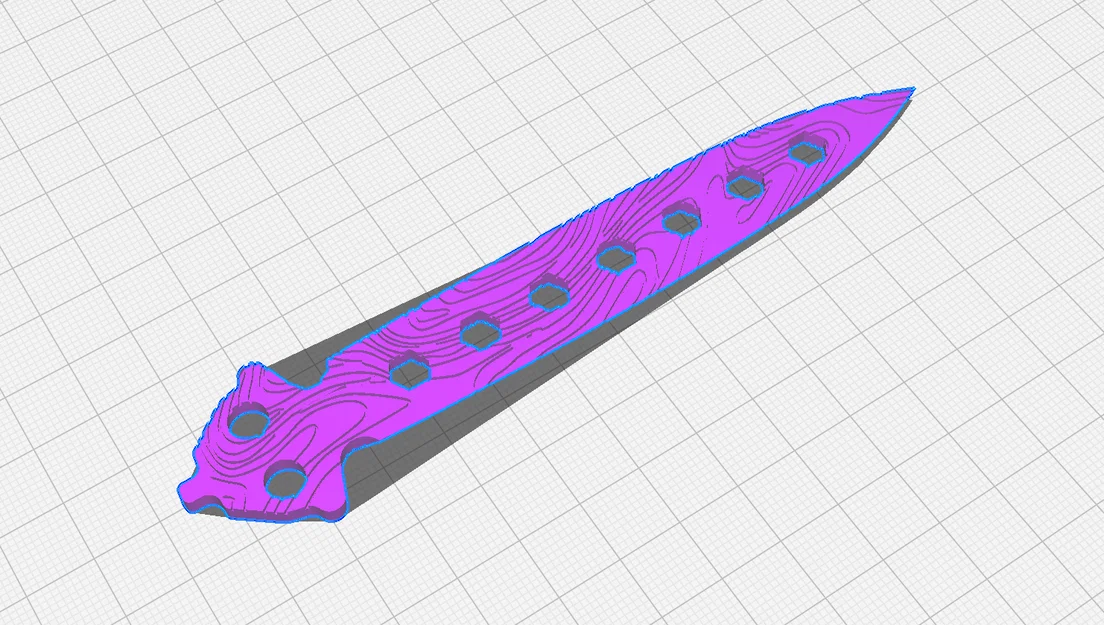 Mẫu lưỡi dao Damascus cho Balisong - File in 3D ấn tượng - Image 2