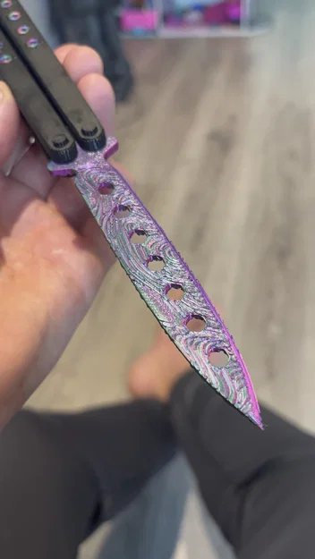 Mẫu lưỡi dao Damascus cho Balisong - File in 3D ấn tượng - Image 3
