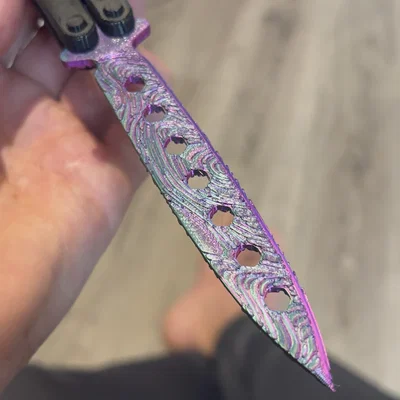 Mẫu lưỡi dao Damascus cho Balisong - File in 3D ấn tượng