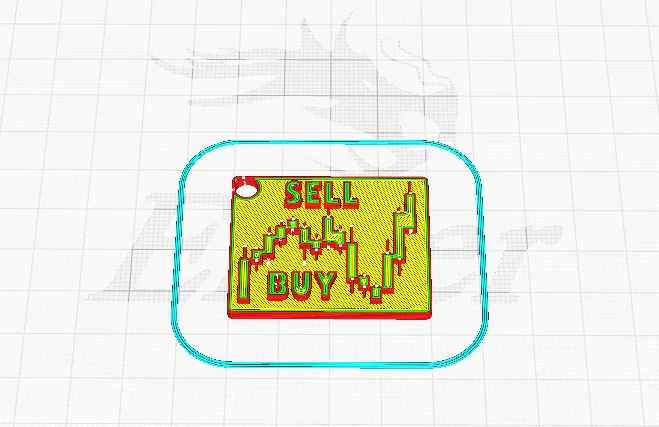 Móc khóa in 3D Crypto Buy-Sell phong cách đầu tư tài chính - Image 1
