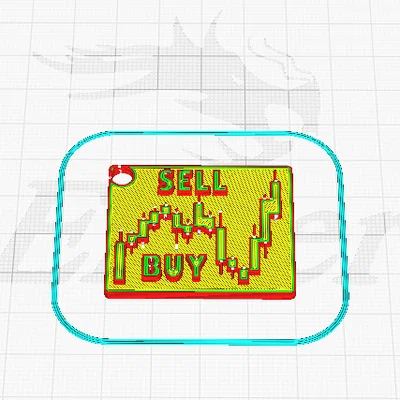 Móc khóa in 3D Crypto Buy-Sell phong cách đầu tư tài chính