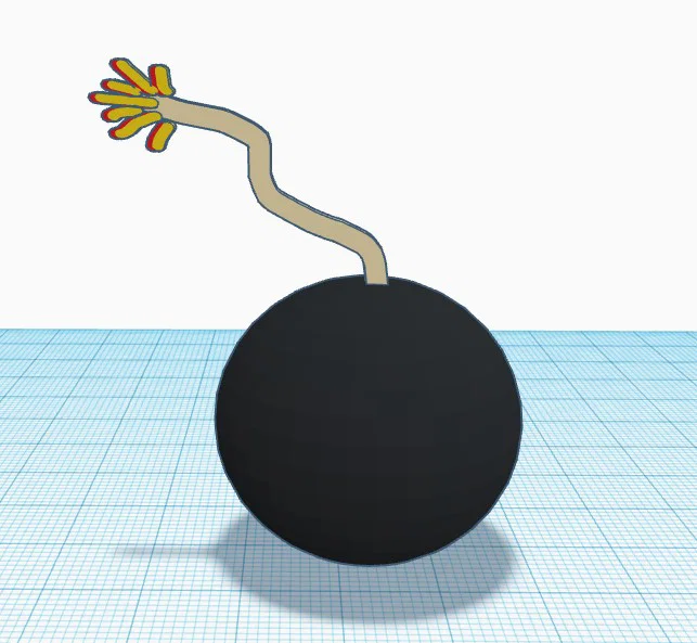 Mô hình quả bom có dây cháy trang trí 3D độc đáo - Image 1