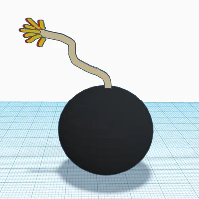 Mô hình quả bom có dây cháy trang trí 3D độc đáo