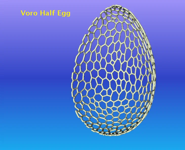 Mô hình trang trí Voro Half Egg: Thiết kế nghệ thuật cho máy in 3D - Image 1