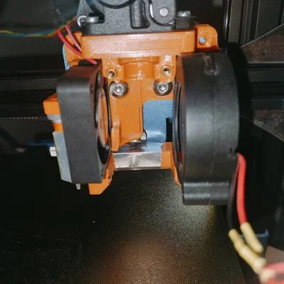 Ngàm lắp hotend E3D V6 dùng Orbiter v1.5 (có gắn BLTouch & quạt 5015)
