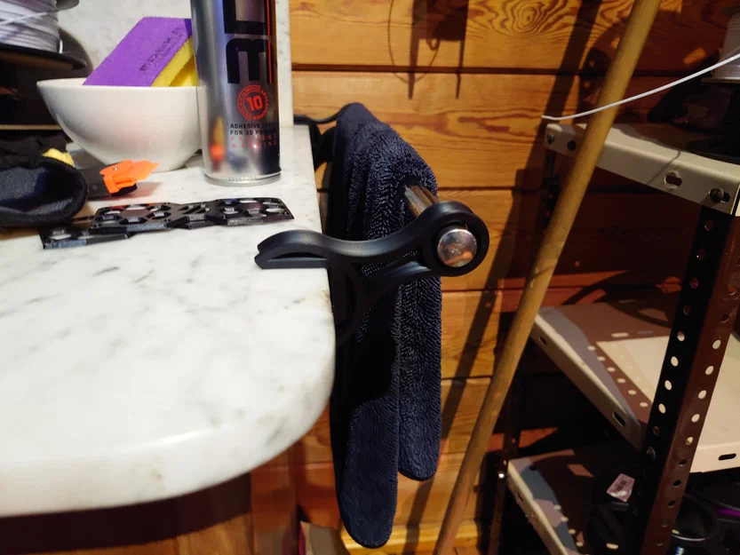 Kẹp Treo Khăn Đa Năng Cho Mặt Bàn Đá (Towel Rack Fixture) - Image 1