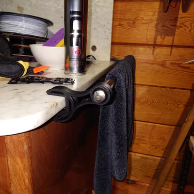Kẹp Treo Khăn Đa Năng Cho Mặt Bàn Đá (Towel Rack Fixture)