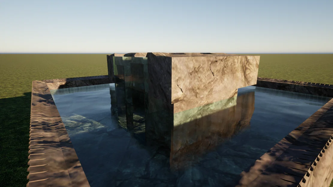Square Water Flow – Đài phun nước vuông tối giản - Image 2