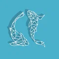 Mô hình trang trí cặp cá Koi hình học (Geometric Koi Fish) độc đáo - Thumbnail 1