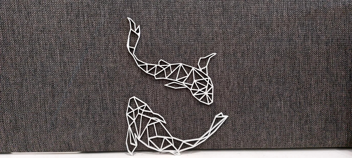 Mô hình trang trí cặp cá Koi hình học (Geometric Koi Fish) độc đáo - Image 2