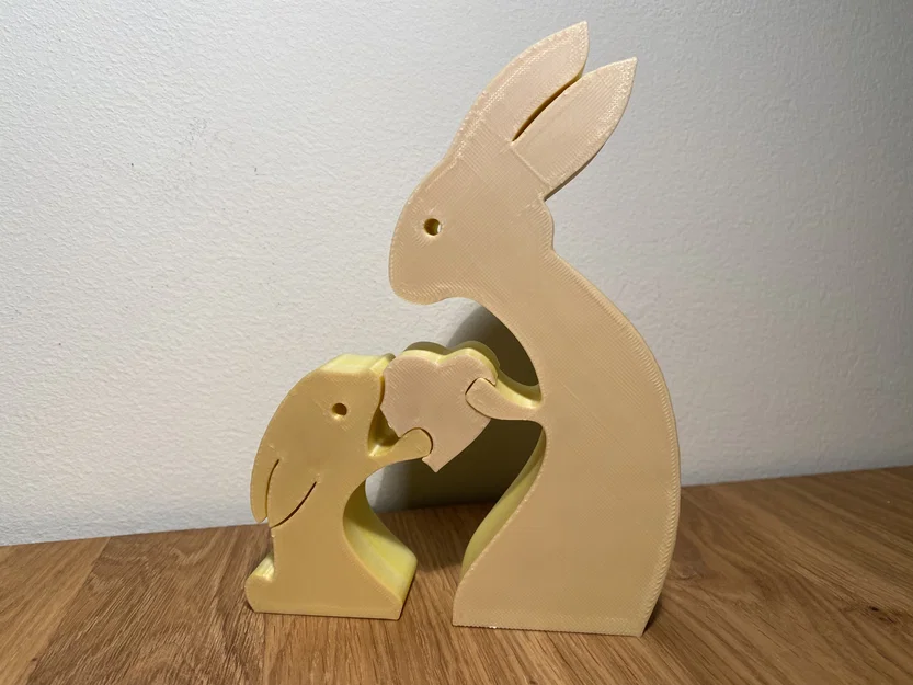 Mô hình trang trí 3D Bunny with Heart đáng yêu cho gia đình - Image 1