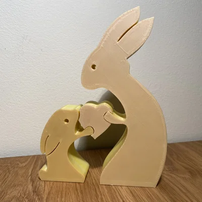 Mô hình trang trí 3D Bunny with Heart đáng yêu cho gia đình