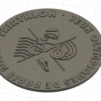 Pictogram môn thể thao Olympic Paris 2024 (Triathlon & Climbing) dạng đĩa