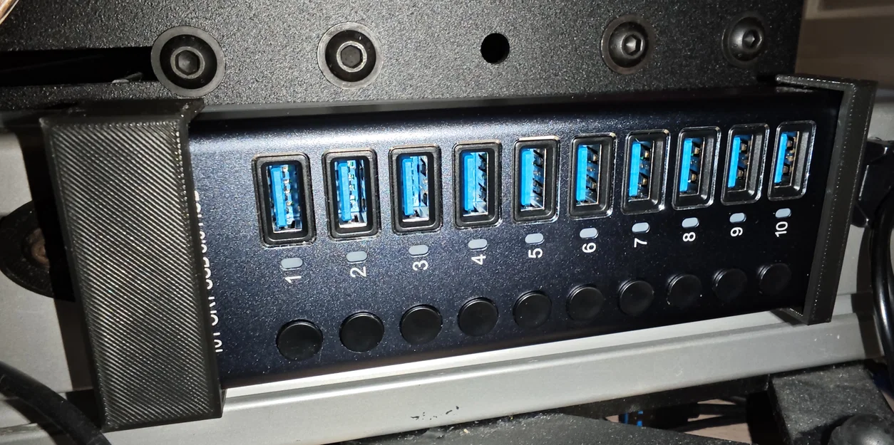 Ngàm gắn USB Hub 10 cổng cho khung nhôm định hình 4040/4080 - Image 1
