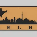 Bảng treo tường trang trí mô hình Skyline Delhi in 3D - Thumbnail 1