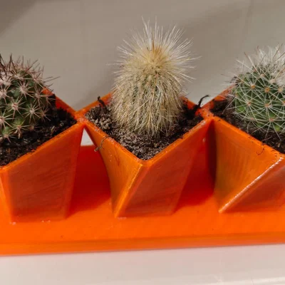 Bộ ba chậu cây cảnh mini (Triple pots) in 3D xinh xắn