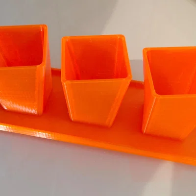 Bộ ba chậu cây để bàn mini 3D in - Thiết kế gọn gàng, tinh tế