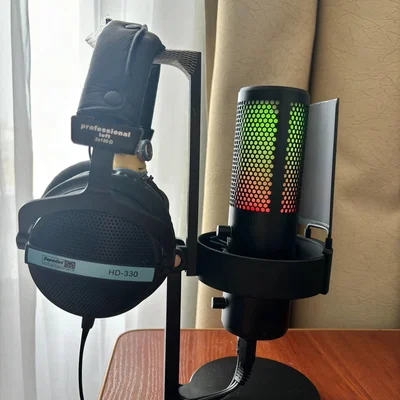 Giá treo tai nghe gắn chân đế micro FIFINE RGB MIC A9