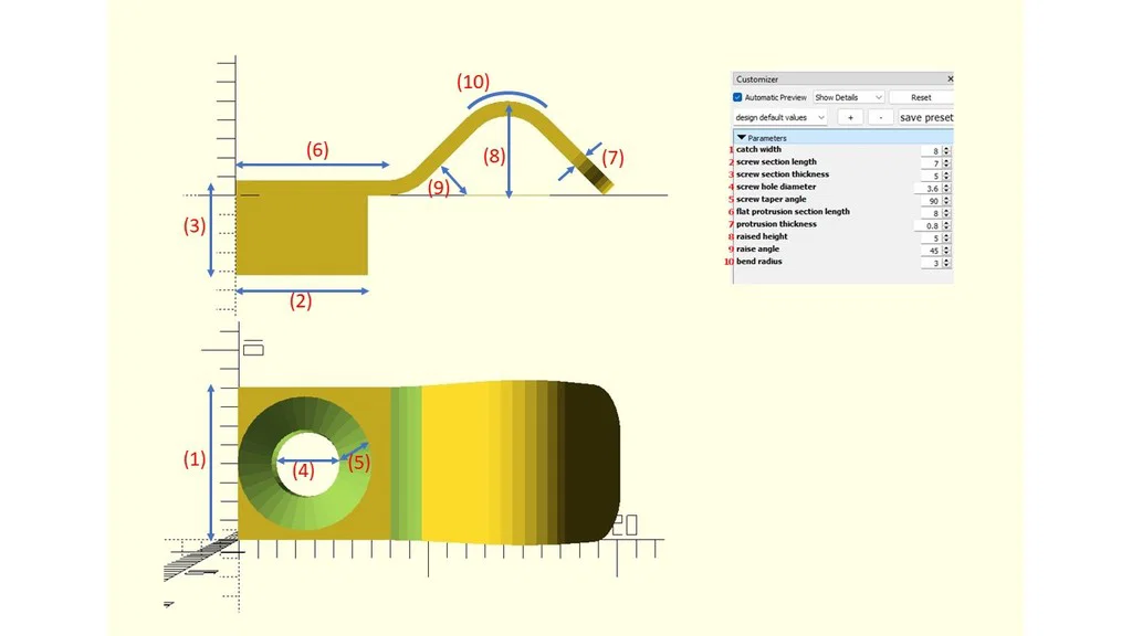 Kẹp/Chốt lưới cửa bắt vít – Parameterized - Image 4